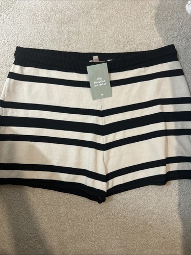 Black beige striped knit - beige,