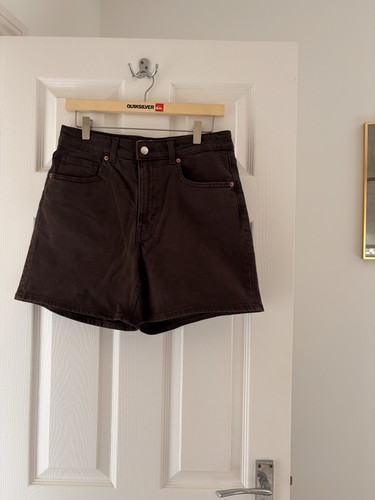 Ladies brown denim shorts - ladies,