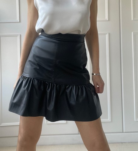 Black faux vegan leather - vegan,