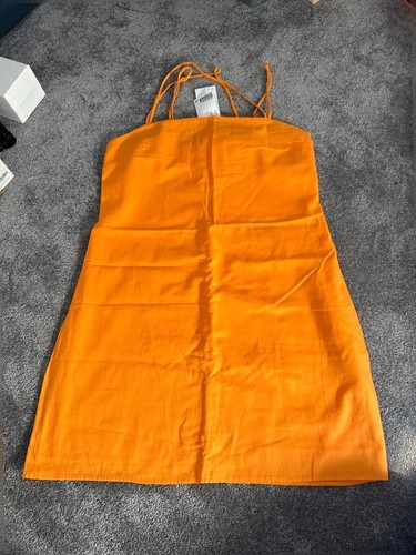 Orange linen dress size - h&m, m
