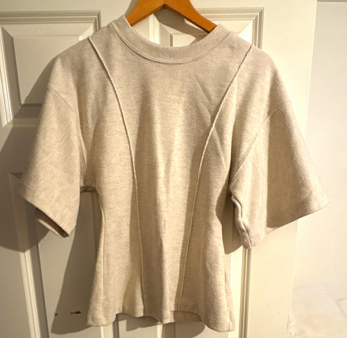 Beige knit ribbed short - knit,