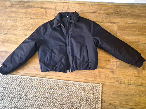 Black padded puffer - black,