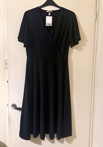 Black wrap dress v neck - h&m, v-neck