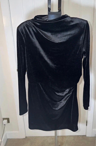 Black velvet ruched - black,