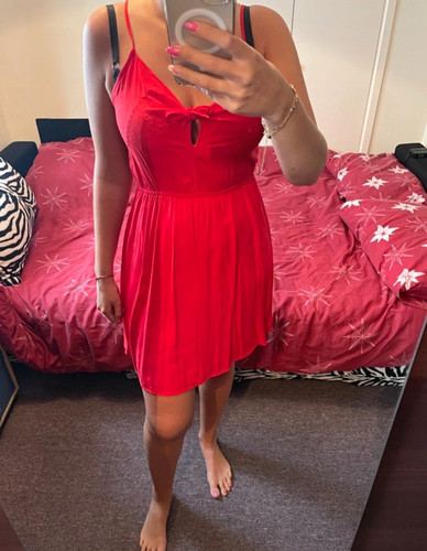 Red chiffon mini - red,