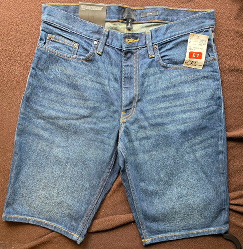Men blue denim shorts - blue,