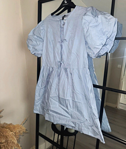 Blue babydoll short dress - h&m,