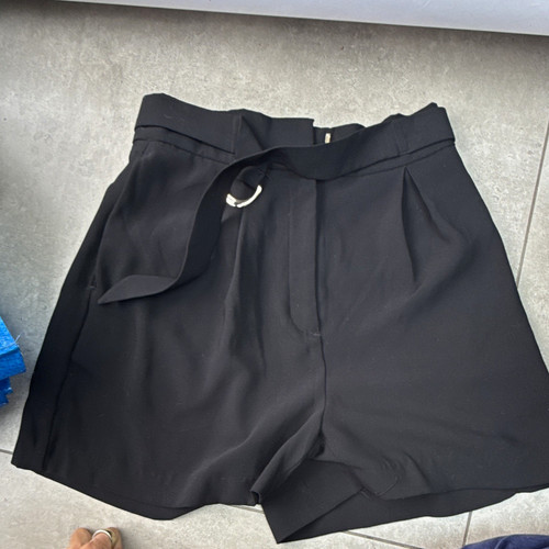 Black high waist pleated - high,