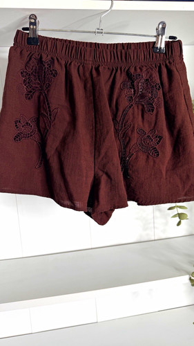 Brown floral embroidered - h&m,