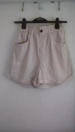 Beige paperbag waist - beige,