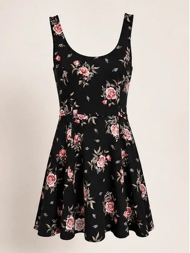 Black floral skater - h&m,