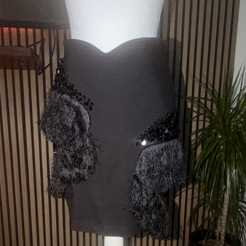 Black sweetheart beaded - h&m,